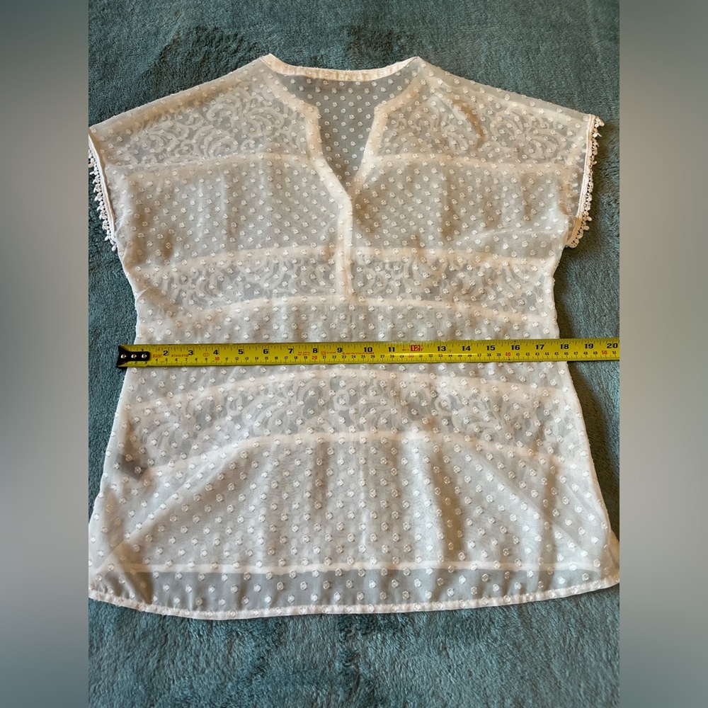 The Limited White Swiss Dot Lace Top Cap Sleeve Size S Small EUC - Picture 6 of 8